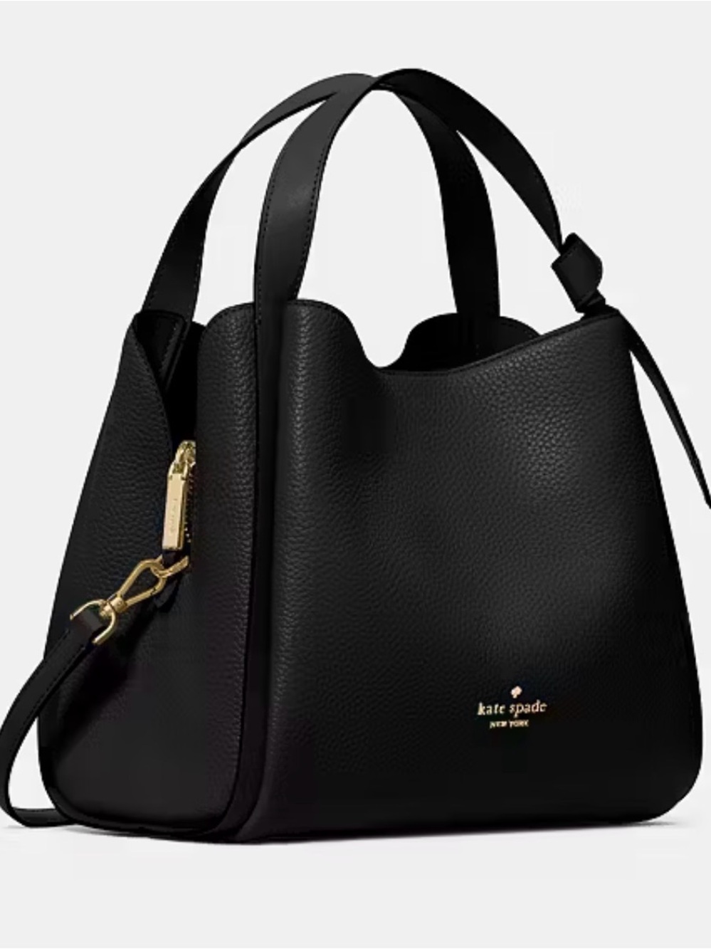Knott kate spade Black Pebbled Leather Carryall Shoulder Bag - Picture 2 of 8